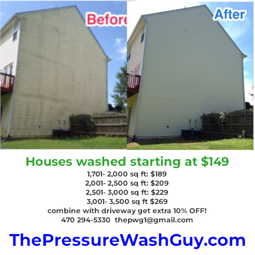 House after professional washing in North Metro Atlanta